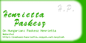 henrietta paskesz business card